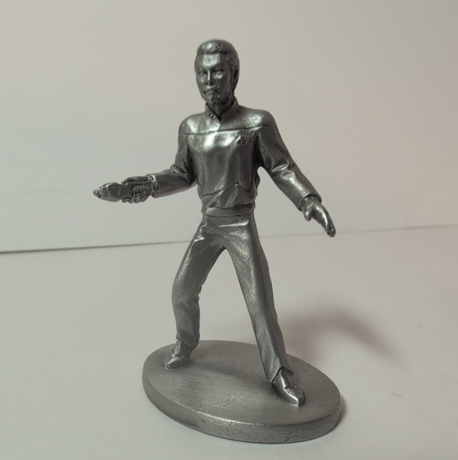 VTG Star Trek Pewter Commander Riker 1993, Rawcliffe Pewter RF-1764, Signed