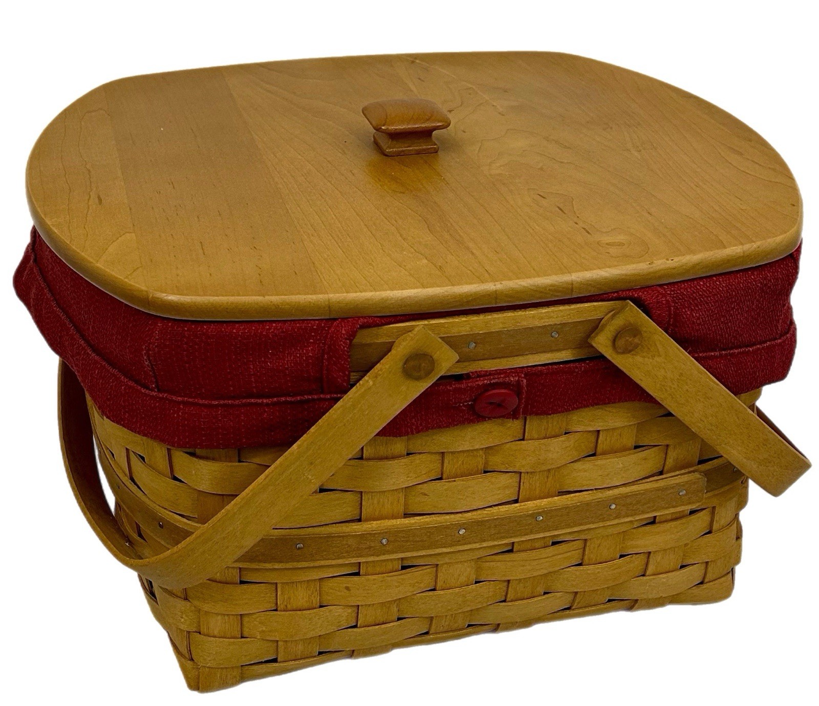 Longaberger Hostess Two-Pie Basket 2003, Liner, Protector, Riser, WoodCrafts Lid