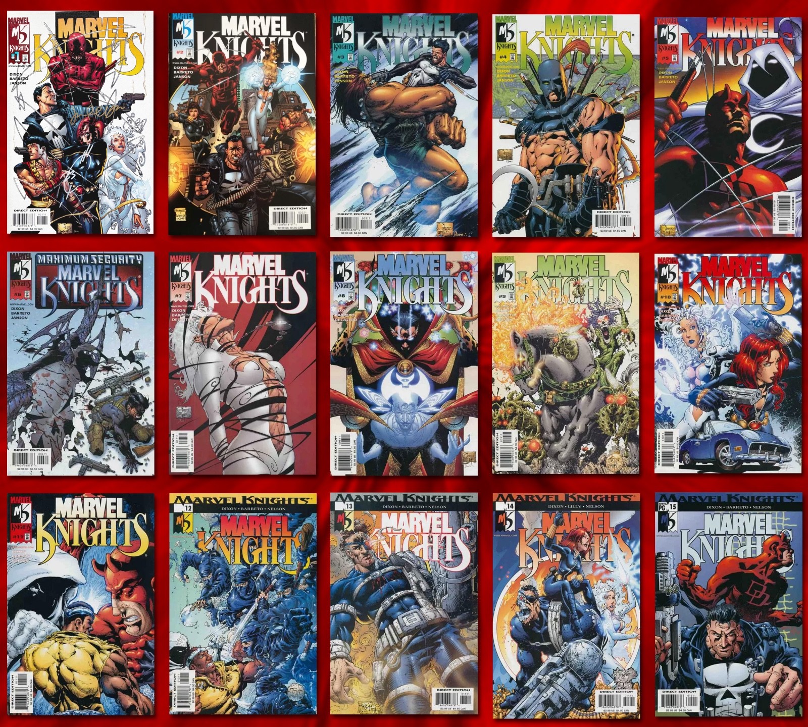 Marvel Knights Vol. 1 #s 1 - 15 COMPLETE SET Issue #1 SIGNED Quesada 2000-2001