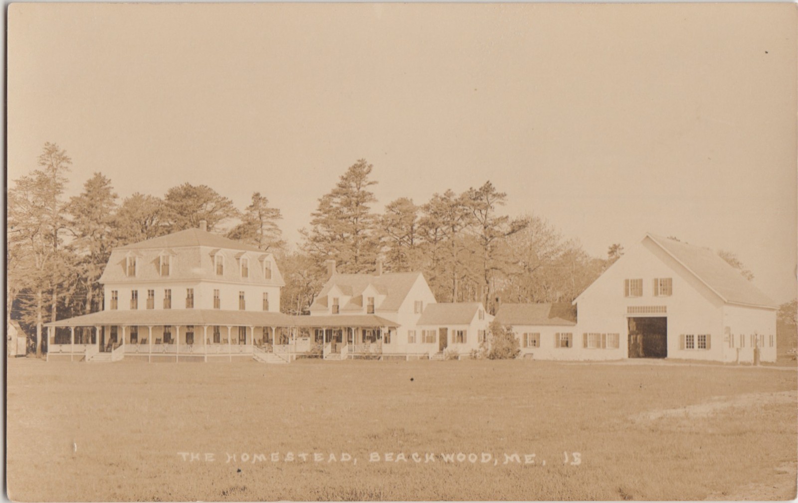 Maine Me Real Photo RPPC Postcard c1920 BEACHWOOD The Homestead Farm