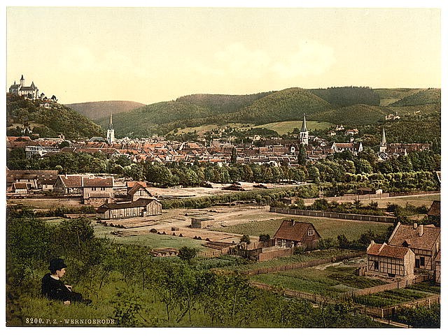Photo:Wernigerode Harz Germany 1890s General View Photochrom Townscape