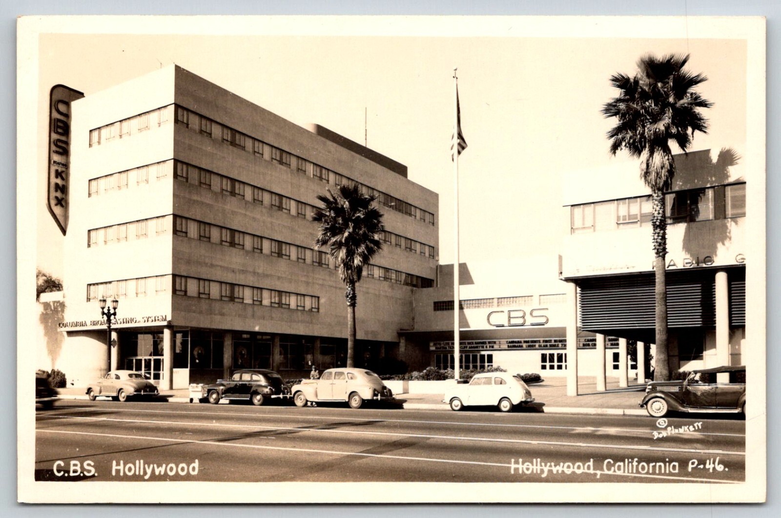 RPPC CBS  Hollywood  California   Postcard