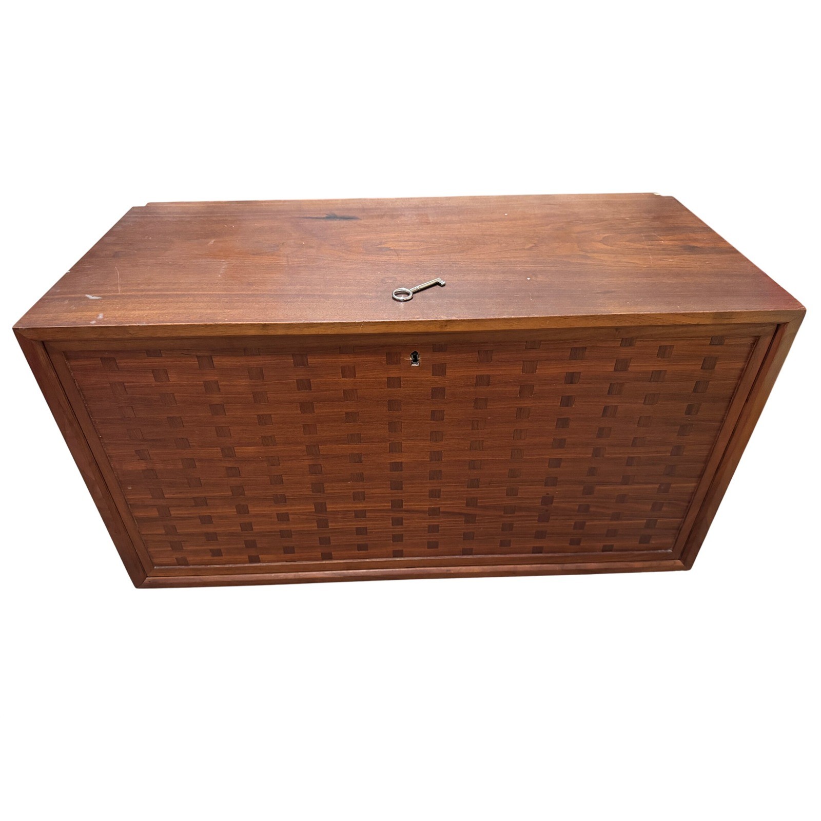 Authentic Poul Cadovius System Cado Woven Teak Secretary Desk Bar Cabinet Module