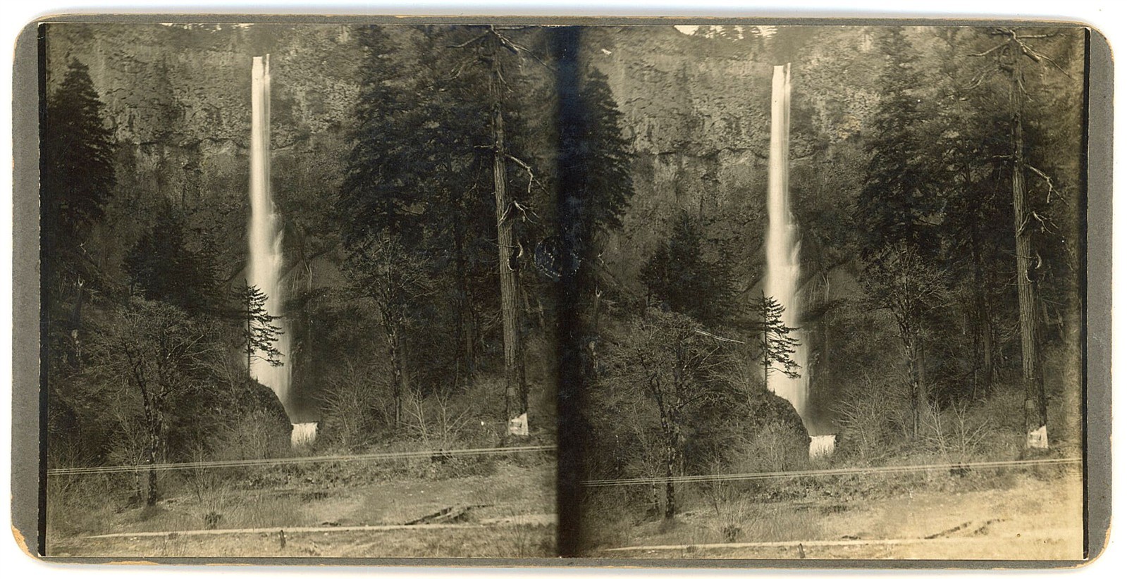 OREGON STEREOVIEW - Multnomah Falls - Frank Patterson 1910s