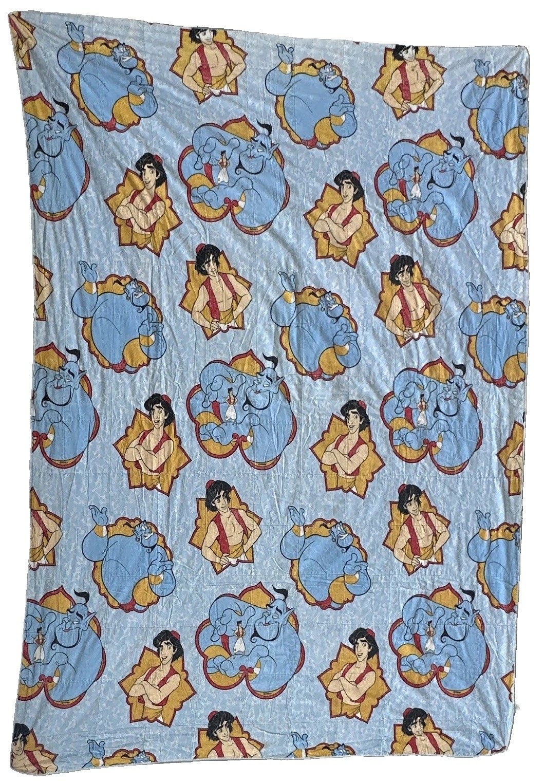 Vintage 1990s Disney Aladdin Quilted Comforter Blanket Polka Dot 