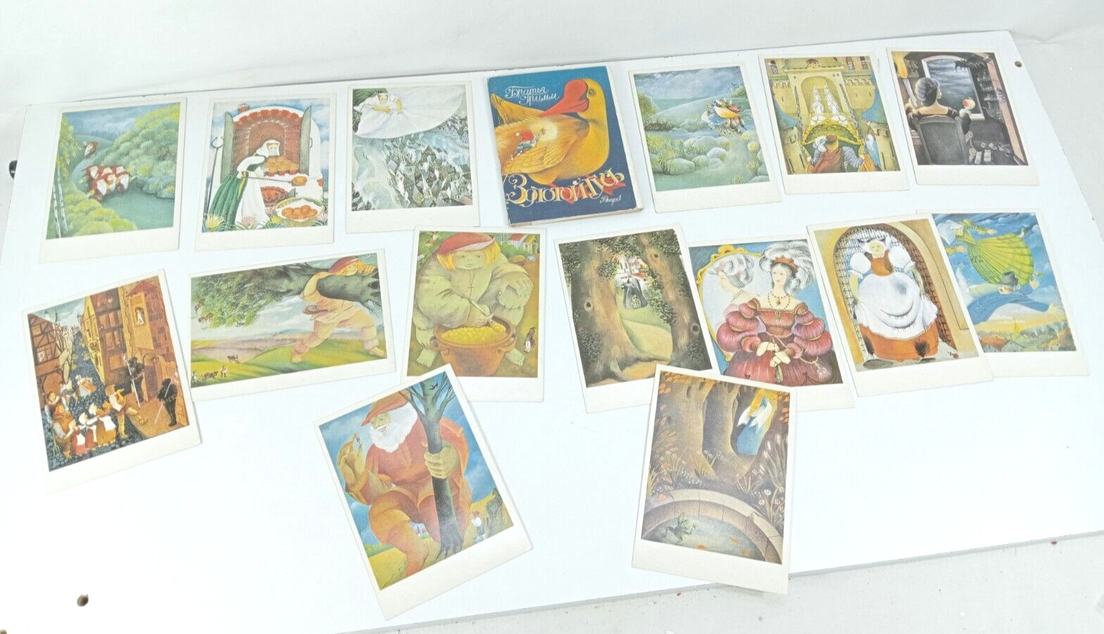 USSR Postcards Children's Fairy Tales Brothers Grimm Golden Goose Soviet Vintage