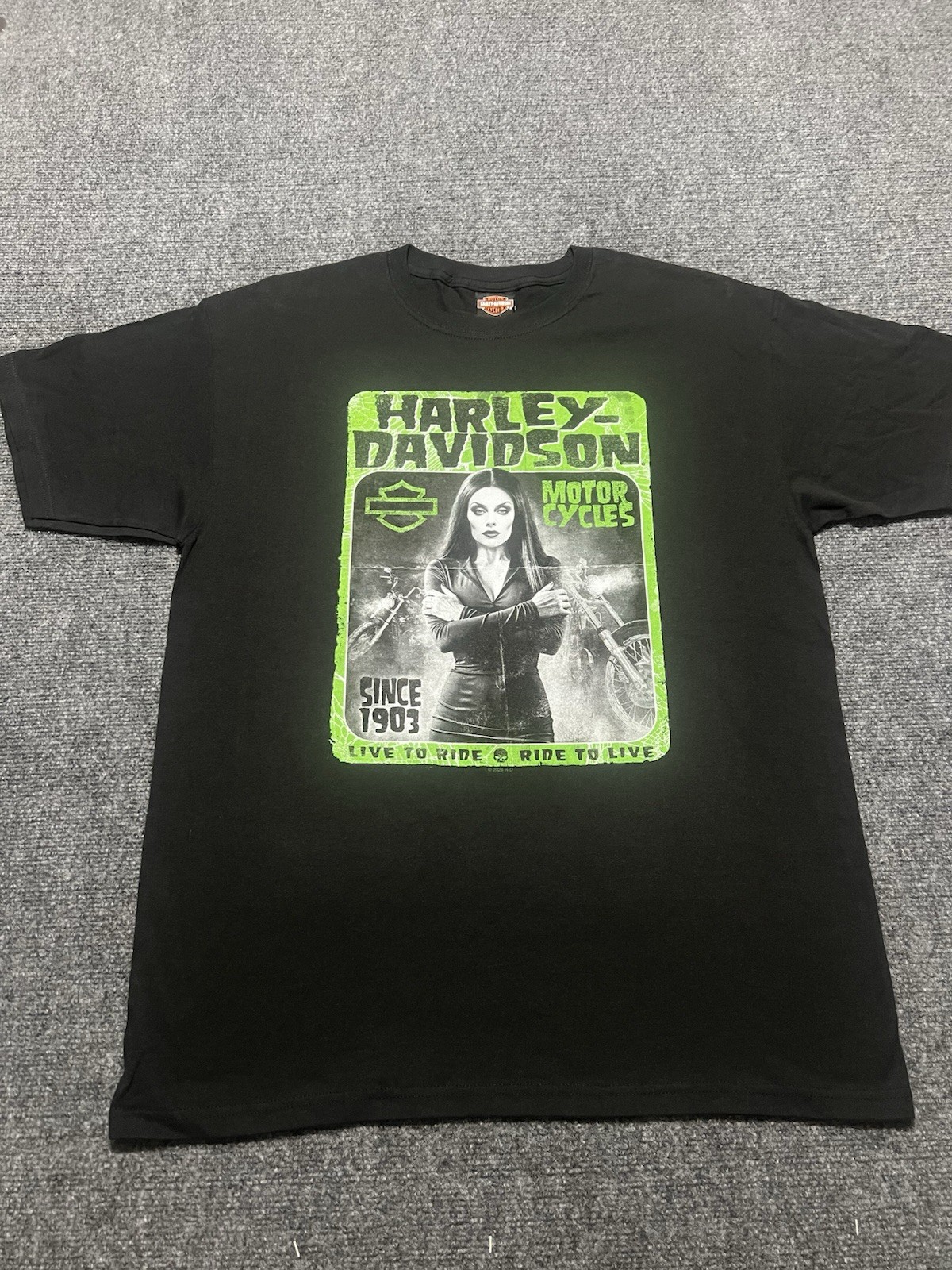 Harley Davidson Zombie Girl Men\'s T-Shirt Size L - Morgantown West Virginia