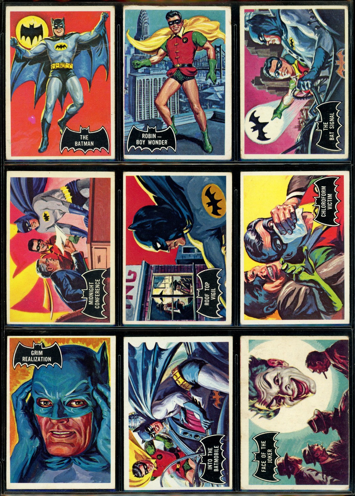 1966 TOPPS USA BATMAN BLACK BAT COMPLETE 55 CARD SET VG To EX-NM Robin Joker