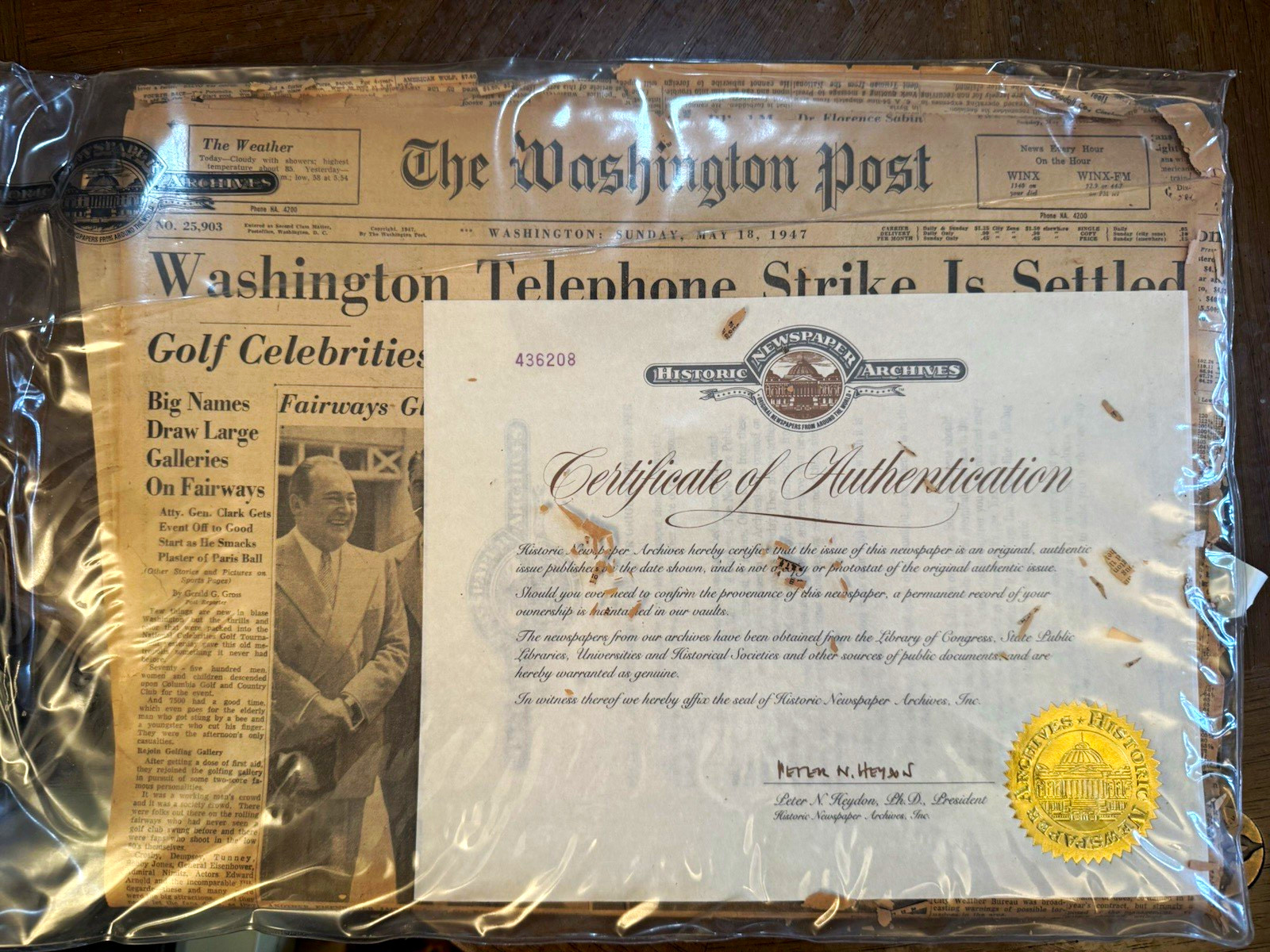 The Washington Post May 18, 1947 Washington Telephone Strike Newspaper w/ COA