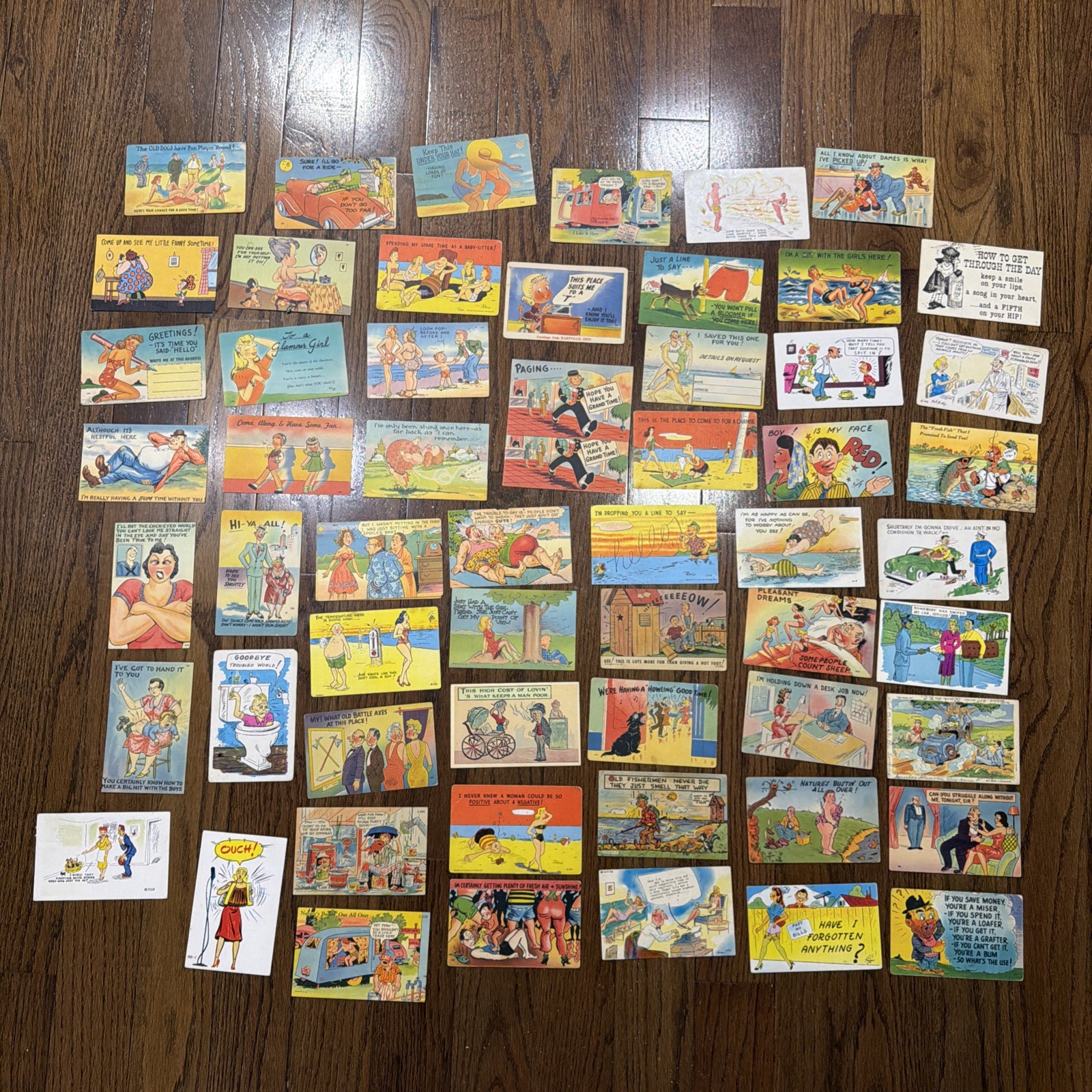 Lot of 58 Vintage 1940’s Era Humorous/Comical Postcards Great Old Handwriting