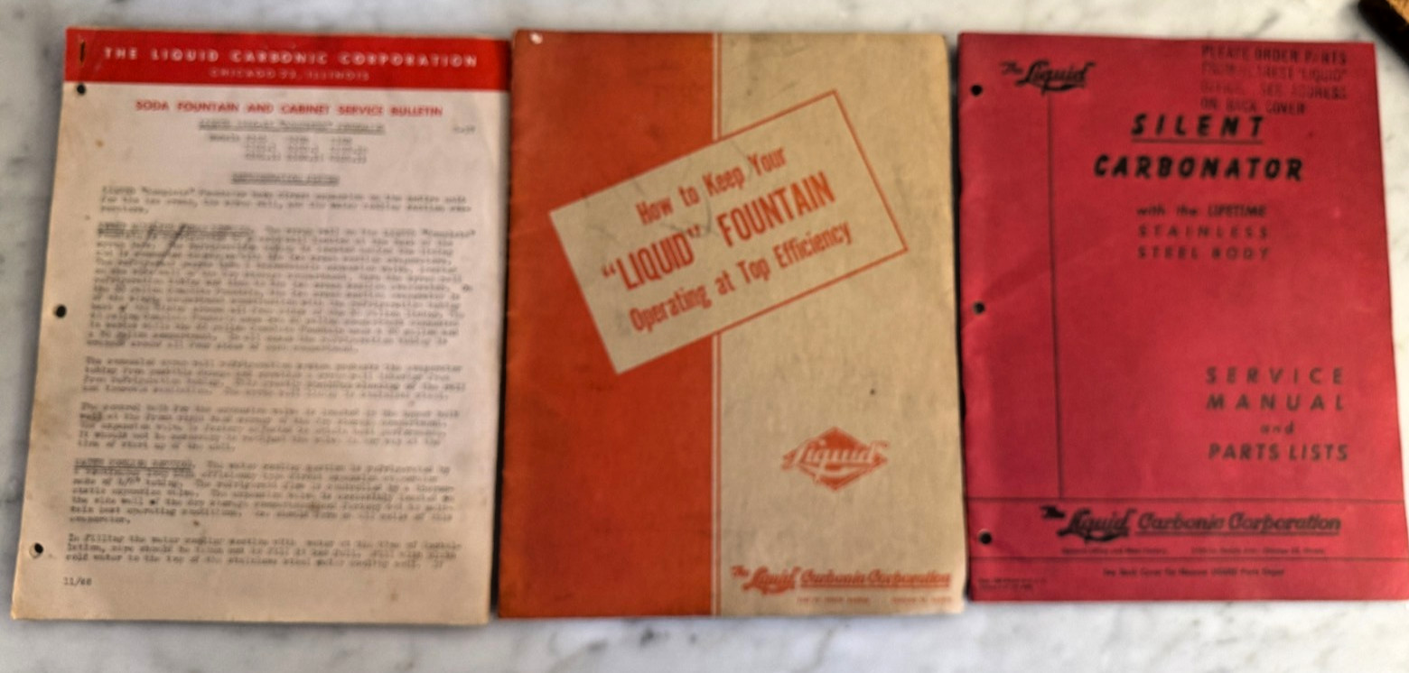Vintage Soda Fountain / Commercial Equipment Manuals (c. 1946–1947)