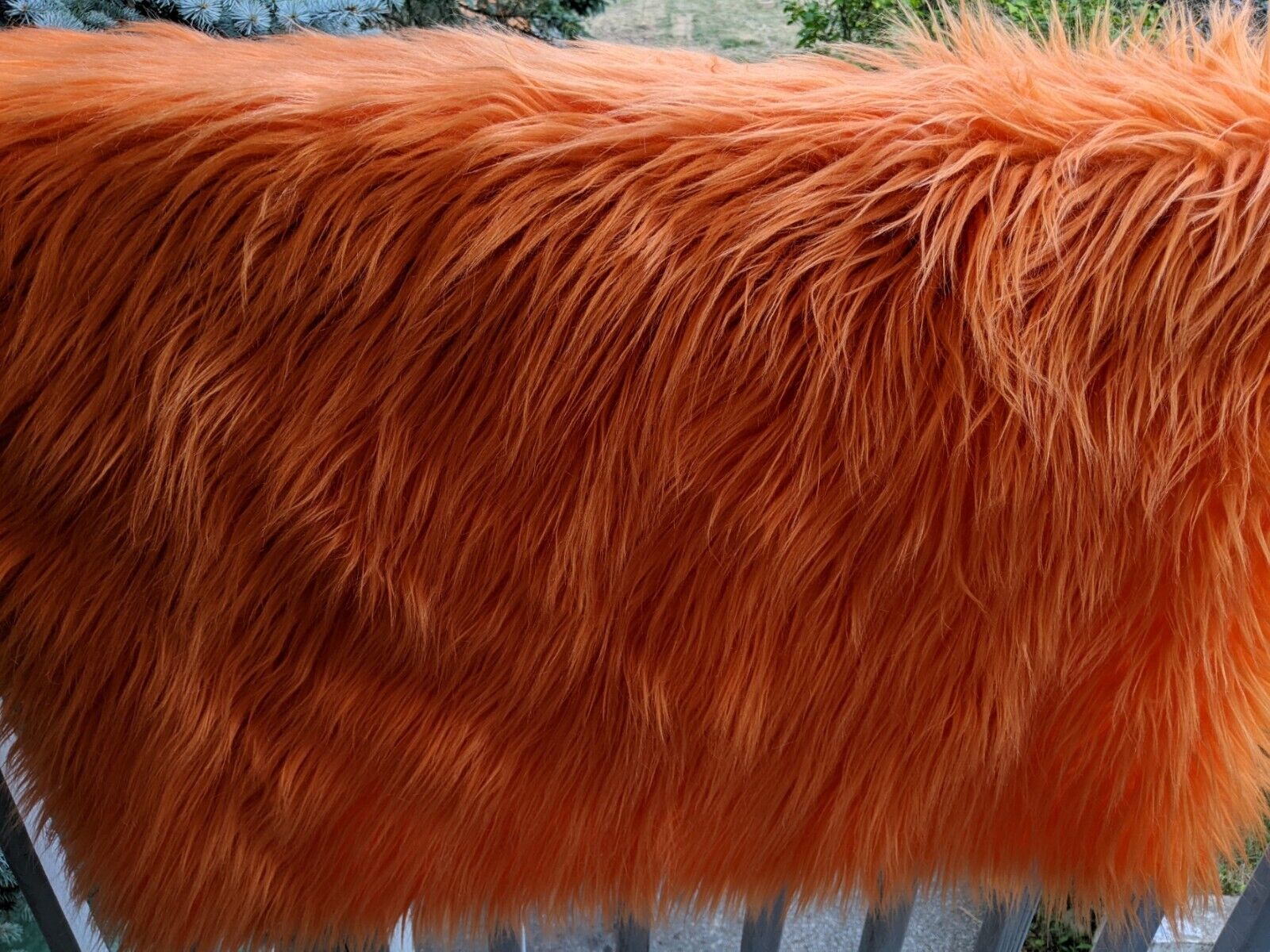 Halloween décor Orange Long Pile Faux Shag Fur polyester piece of Fabric 36\