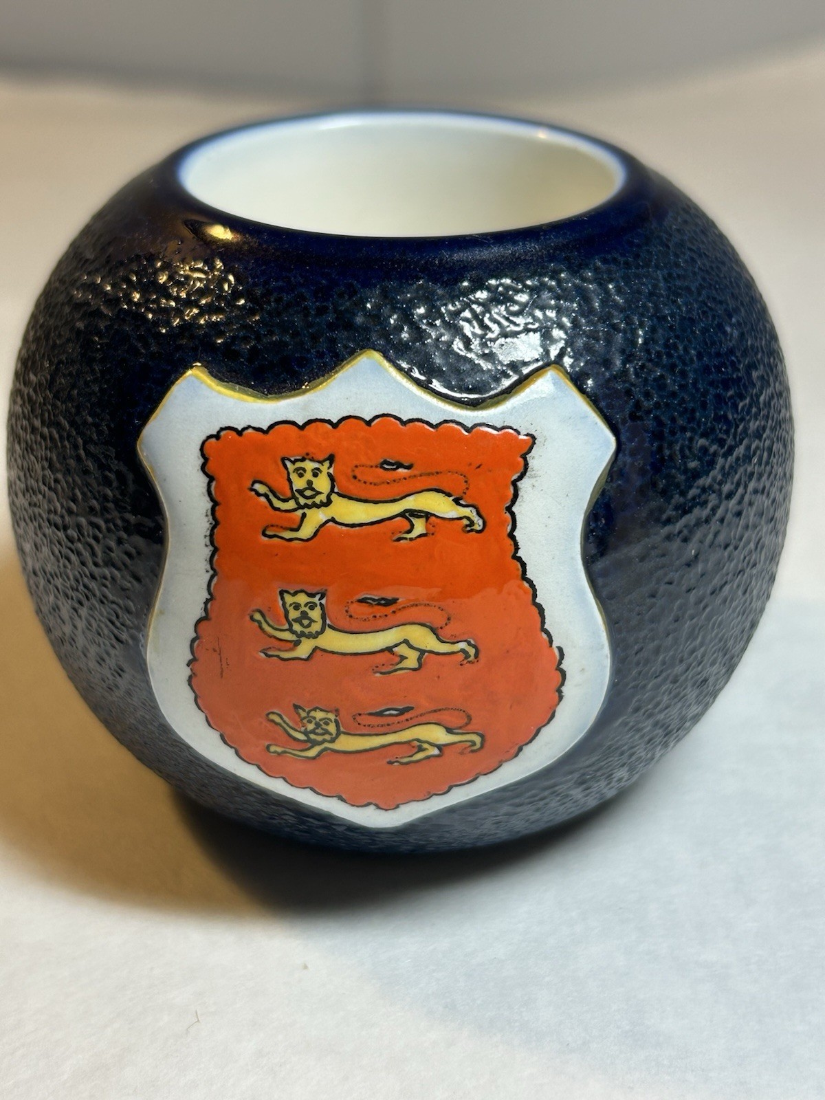 1910 Carlton Ware Match Striker Oriel College, Oxford Coat of Arms-Royal Arms