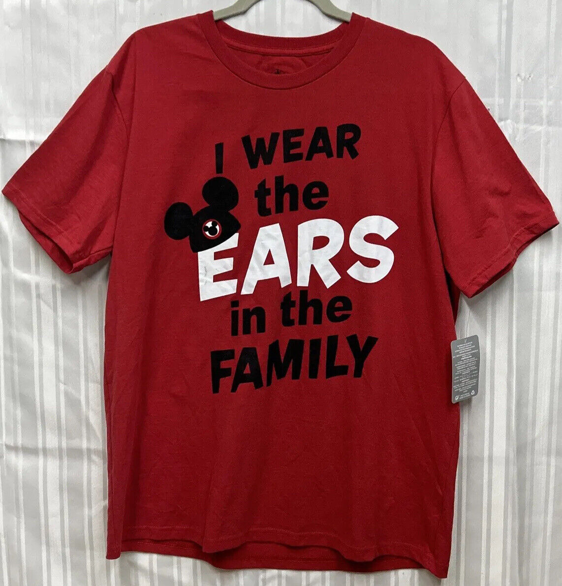 Disney Short Sleeve T Shirt Adult L I Wear The Ears in the Family Red