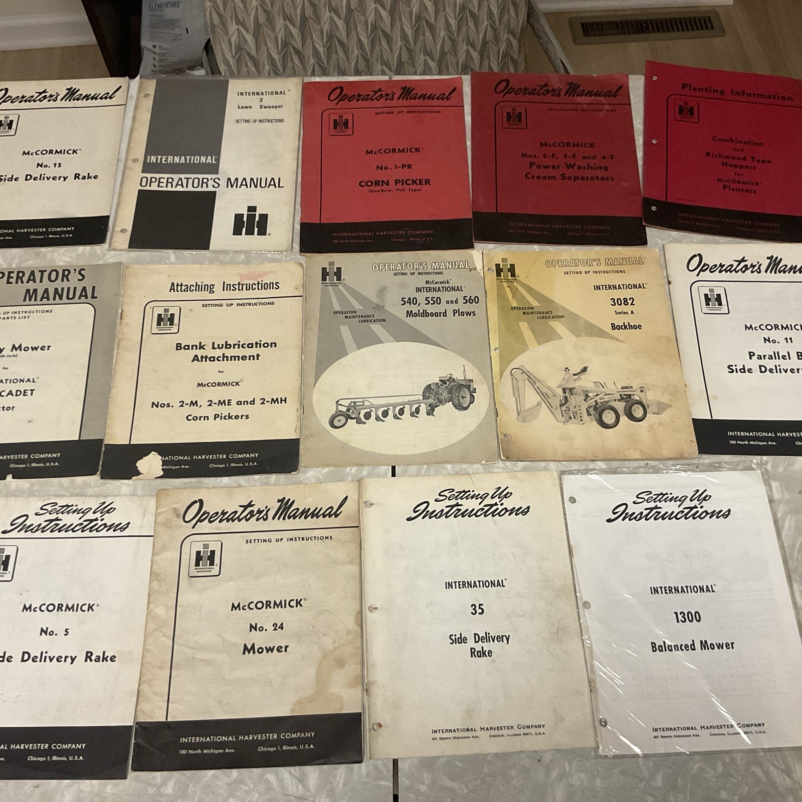 14 Vintage International Harvester McCormick IH Operators Manuals Lot 1954-1976