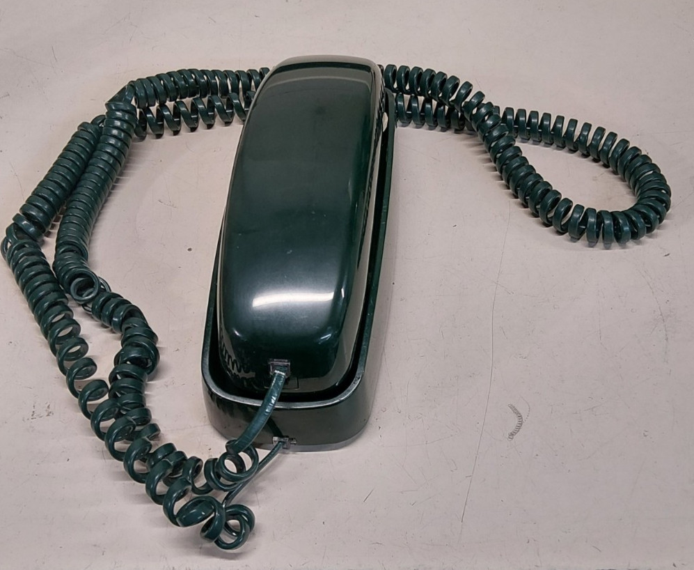 Vintage AT&T  Slimline Push Button Telephone - Dark Green DESK TOP