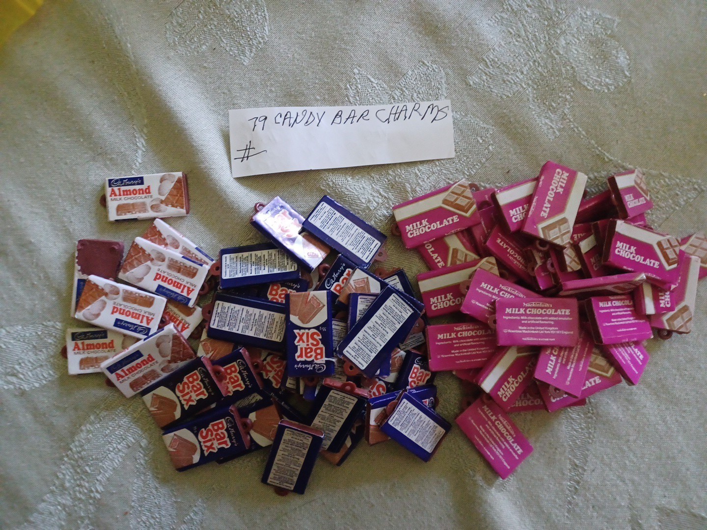VINTAGE GUMBALL/VENDING CANDY BAR CHARMS  LOT OF 79