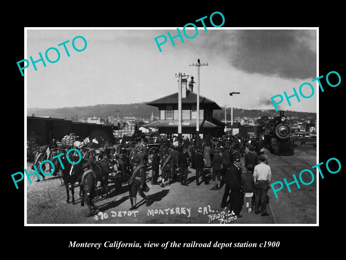Monterey California The Railroad Depot Station 1900 Large Historic Old Photo
