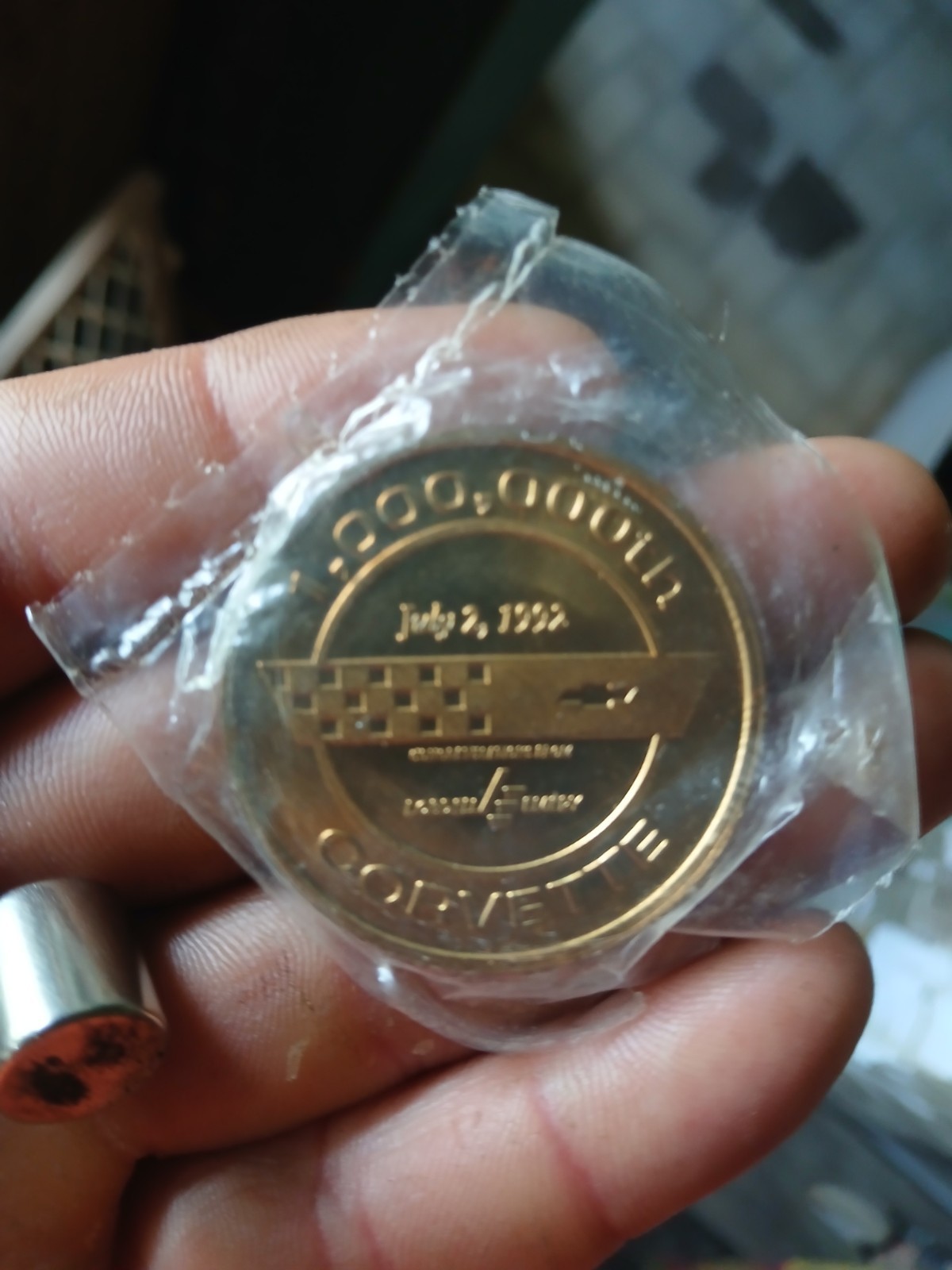 NEW 1992 1,000000th Corvette Gold Plated Coin Chevy Lobdell Emery Winchester IN
