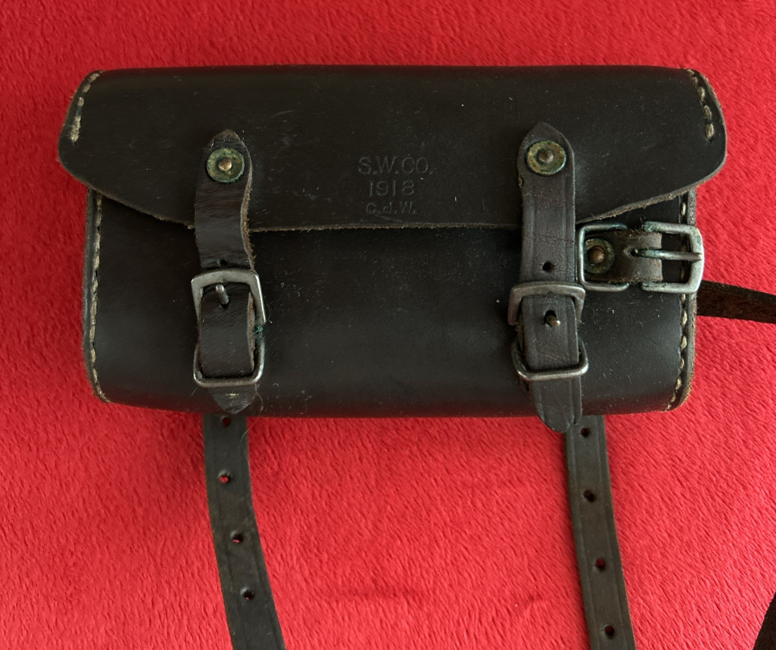 WWI Carrying Pouch Tool Case for Oil Cans Ammo 1918 Browning MG Leather WW1