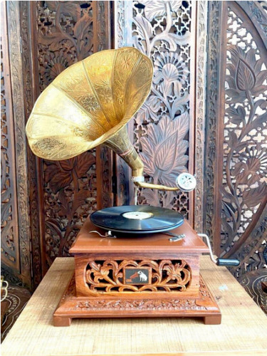 Antique Gramophone Player Original Record Player Working Phonograph Perfect Gift