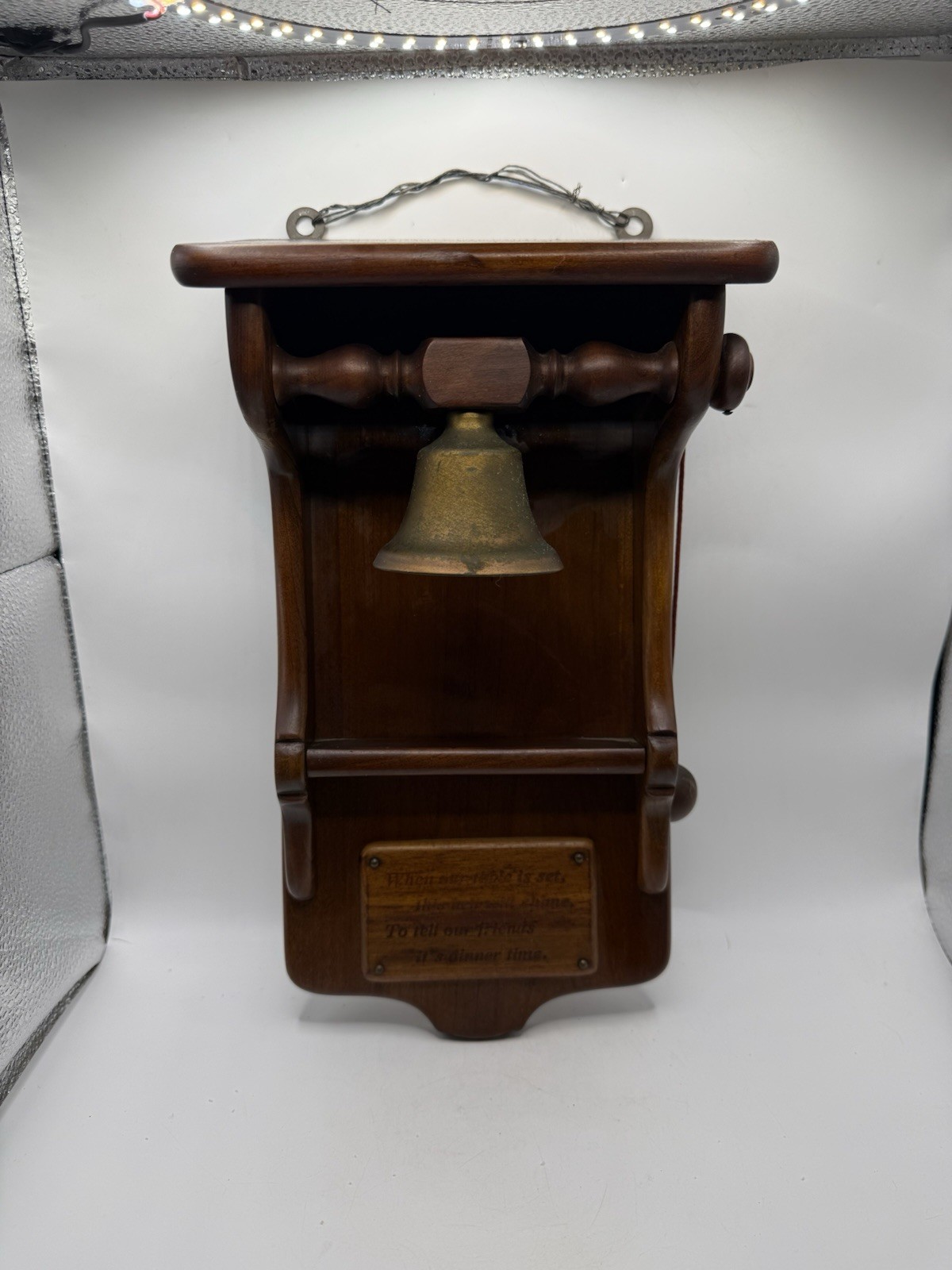 Vintage 1966 L&JG Stickley Leopold Original Wood Wall Dinner Bell Working *
