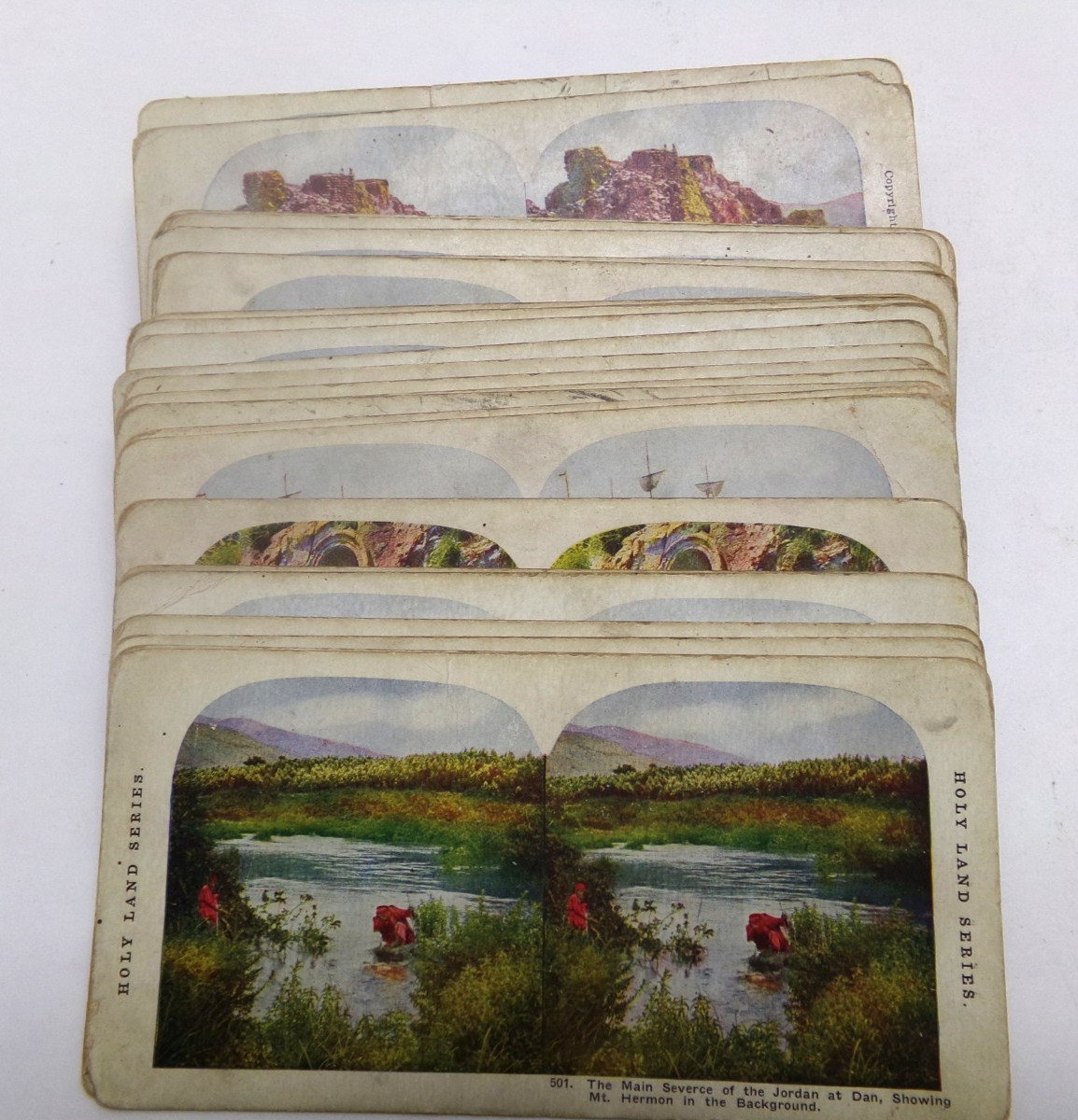 Stereoview HOLY LAND series Lot 0f 50 Bible Lands 1904 Vintage Bethlehem Jordan