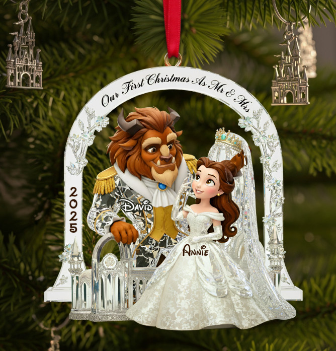 Personalized Beauty And The Beast Couple’s First   2D Acrylic Ornament