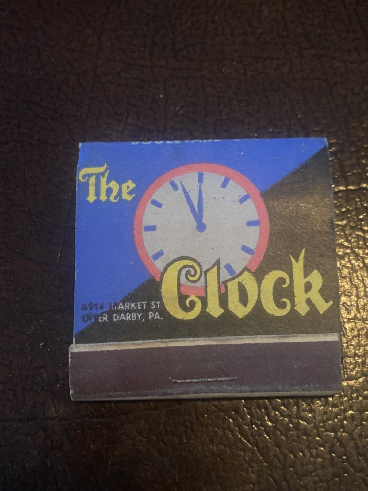 The Clock Cocktail Bar Darby Pennsylvania Feature Matchbook