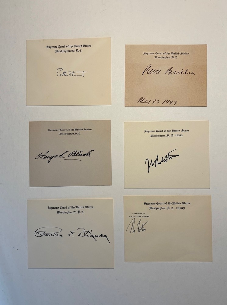 Supreme Court cards signed by 12 Justices