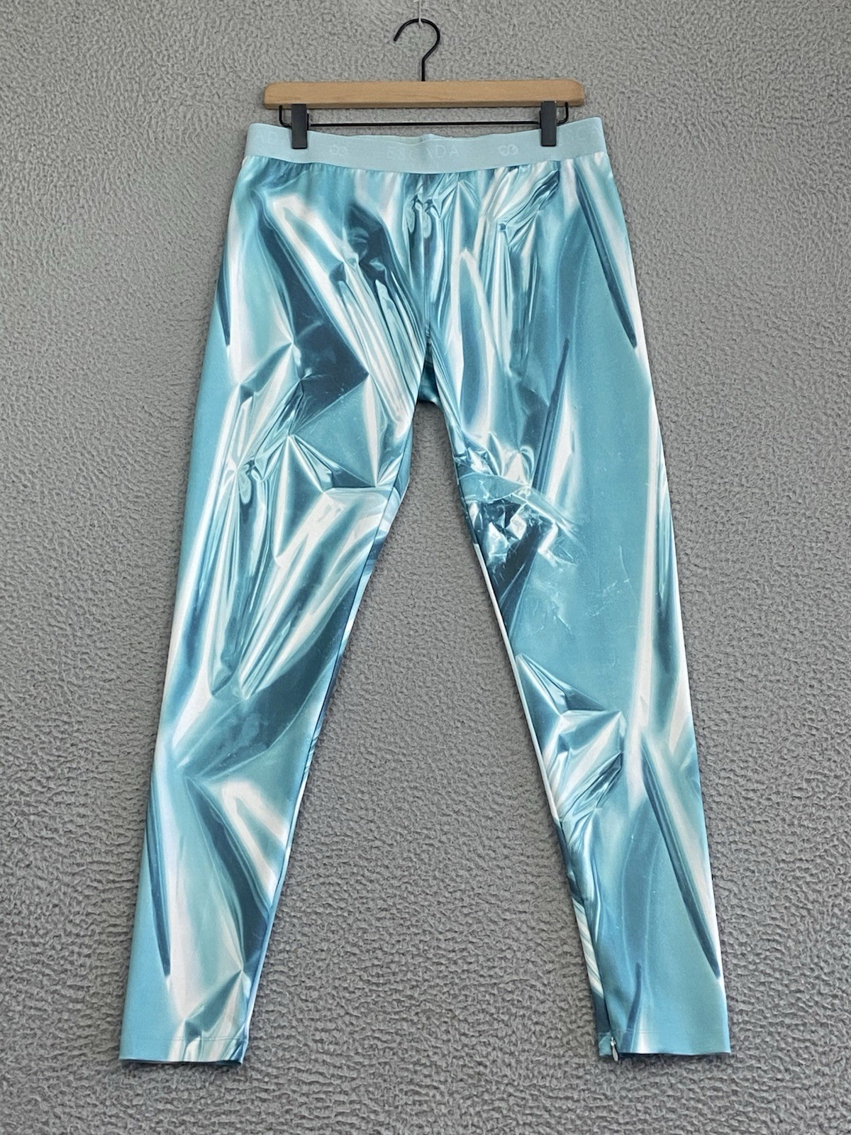 Womens Escada Sport Fantasy Leggings Luxury Designer Jersey Knit Teal Size Large