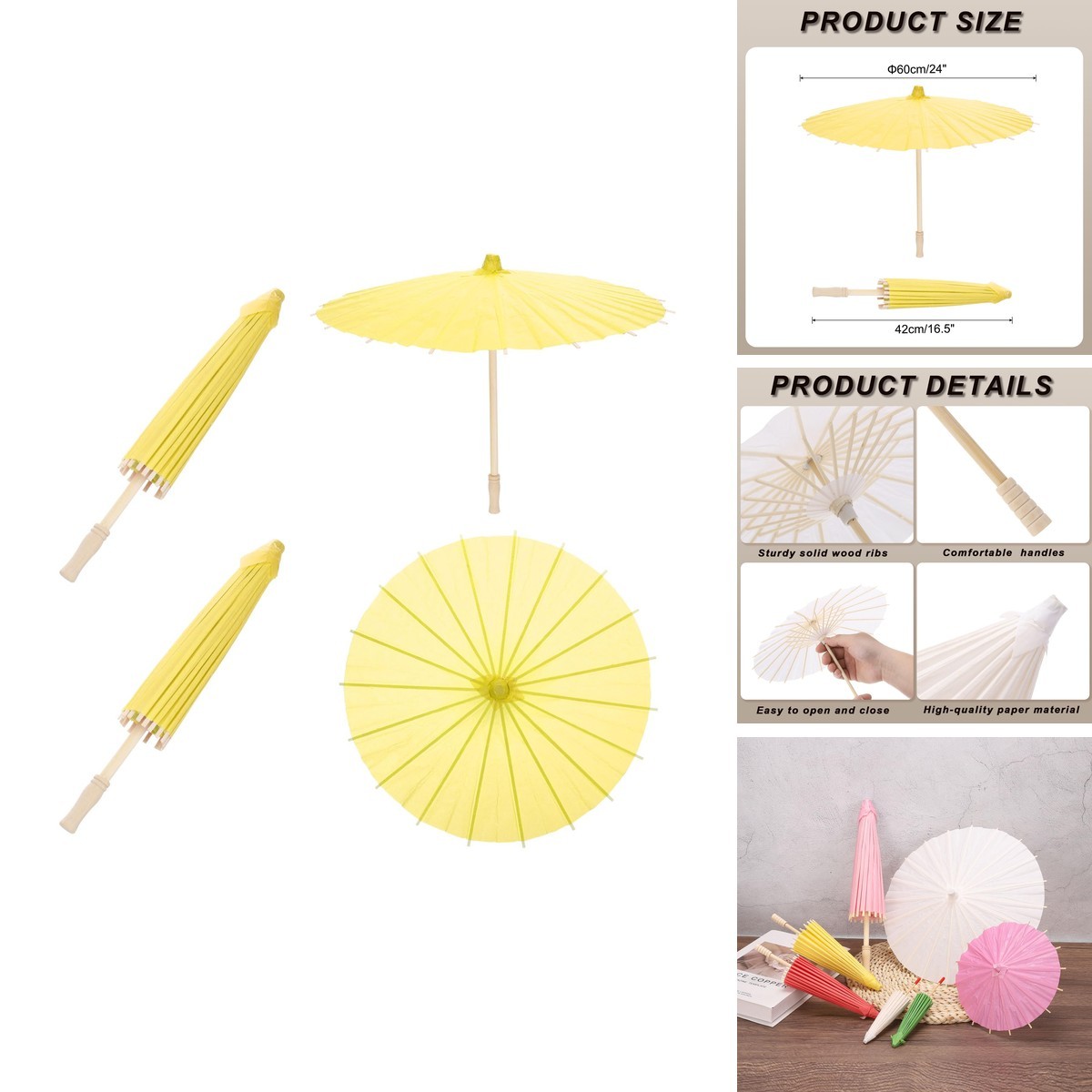MECCANIXITY 2 Pcs Paper Umbrellas ,24