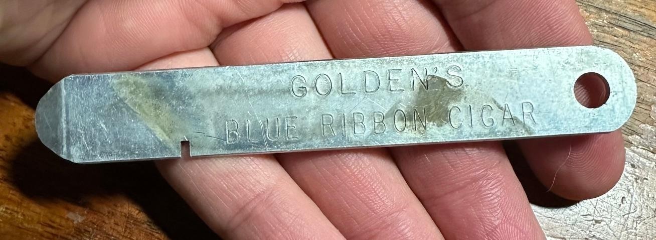 Vintage GOLDEN\'S Blue Ribbon Cigar Box Opener AJ Golden, INC. York PA - RARE