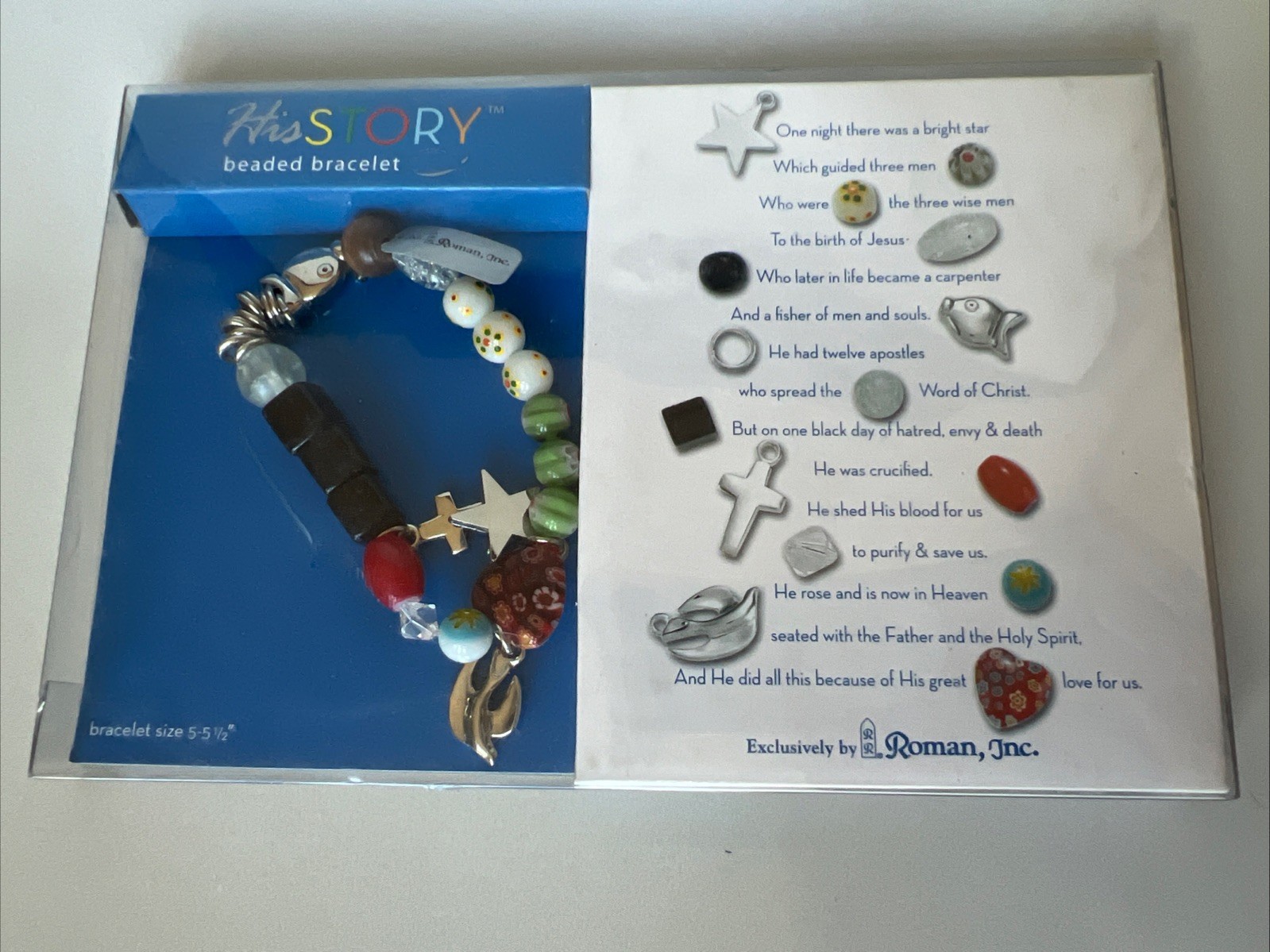 Christ’s Story Bracelet Beaded Roman, Inc. SZ 5 - 5-1/2 HIS LIFE Jesus Story