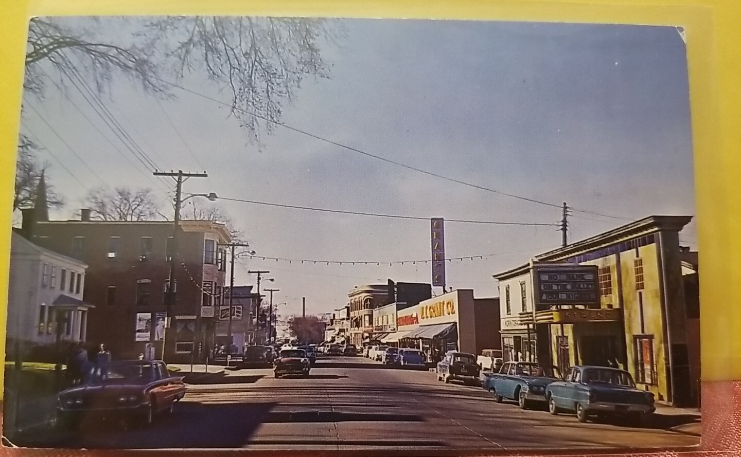 Old Town Maine ME Business Scene Cars KRESGE\'S Dept. Store 1960s Chrome Postcard
