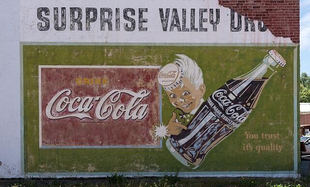 Cedarville California 2013 Coca-Cola Wall Sign Surprise Valley Drug Mural