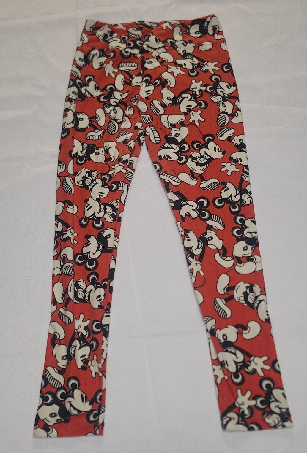 Disney LuLaRoe Leggings One Size Mickey Mouse Red Black Buttery Soft Tall Curvy