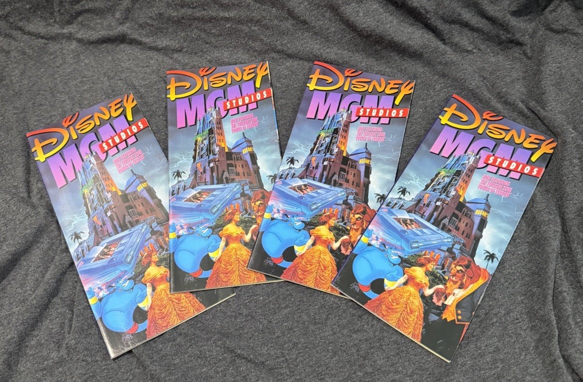 4 Disney MGM Studios Vtg Booklet WDW 1994 Tower Of Terror Ninja Turtles Aladdin