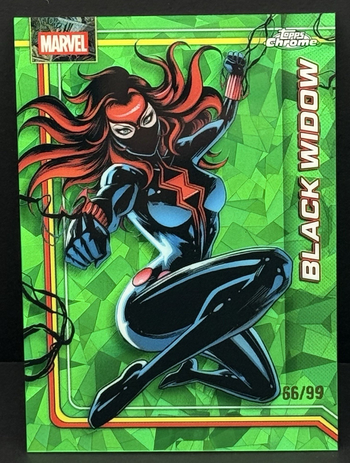 2026 Topps Chrome Marvel Sapphire Black Widow #016 GREEN REFRACTOR /99