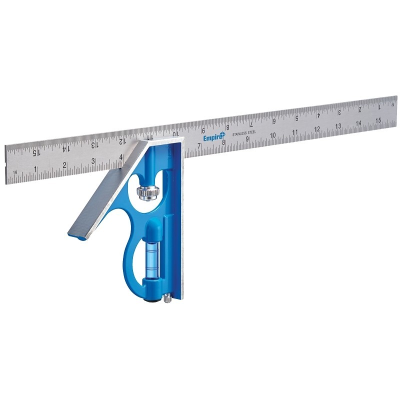 Empire True Blue Series E280 Combination Square, Stainless Steel Blade, 16 in L