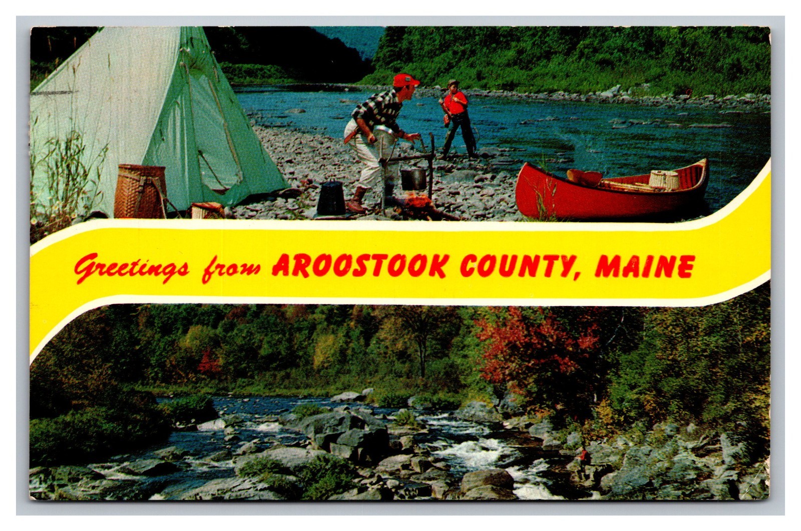 Greetings from Aroostook County ME Maine Multi-View Posted 1962 Chrome Postcard