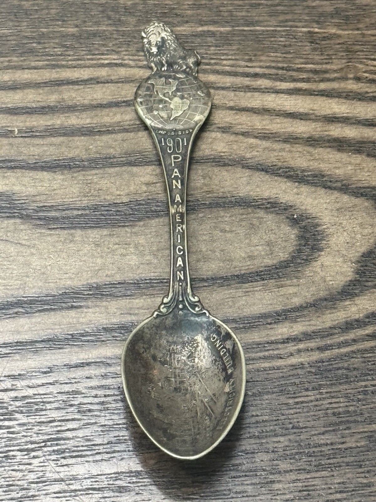 1901 Pan American Exposition Official Souvenir Spoon Buffalo NY Electricity Bldg