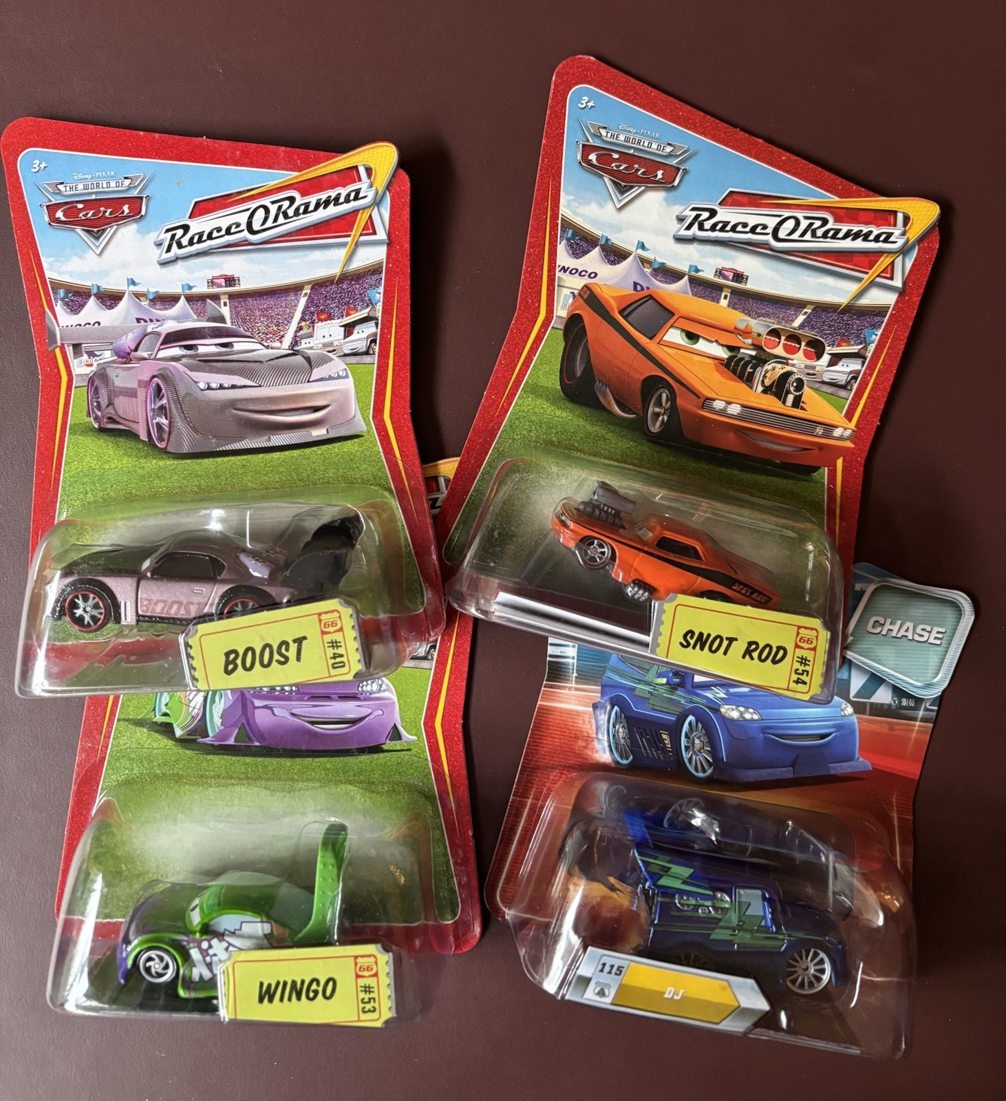 Mattel Disney Pixar Cars Race-O-Rama Die-Cast Lot Boost Wingo Snot Rod DJ 3