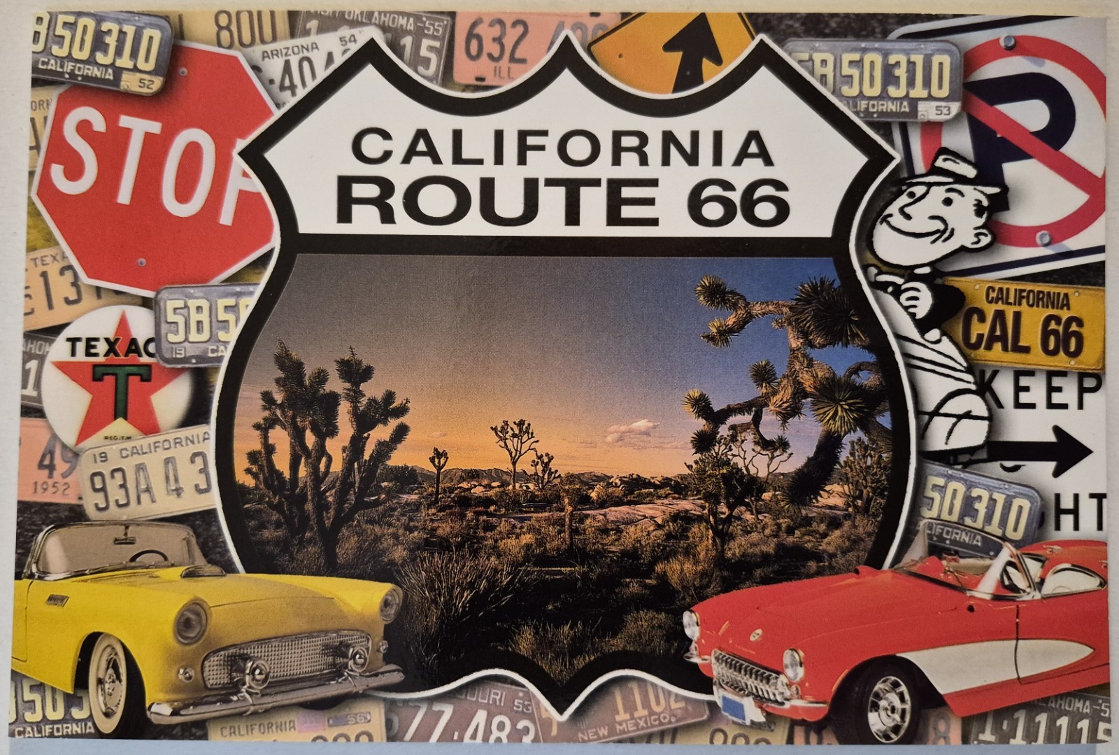 Vintage Postcard Route 66 California Desert Scene Signs 4x6\