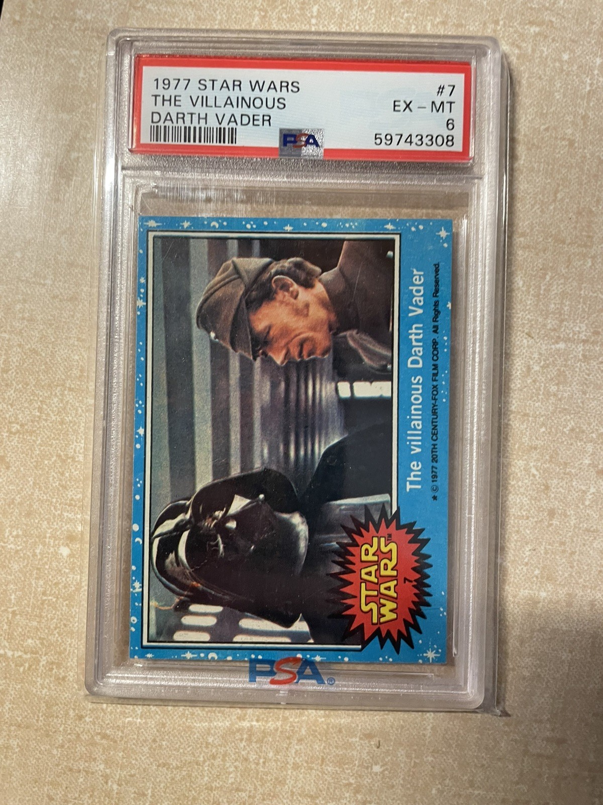 Darth Vader 1977 Star Wars 7 The Villainous Darth Vader Rookie Card RC PSA 6