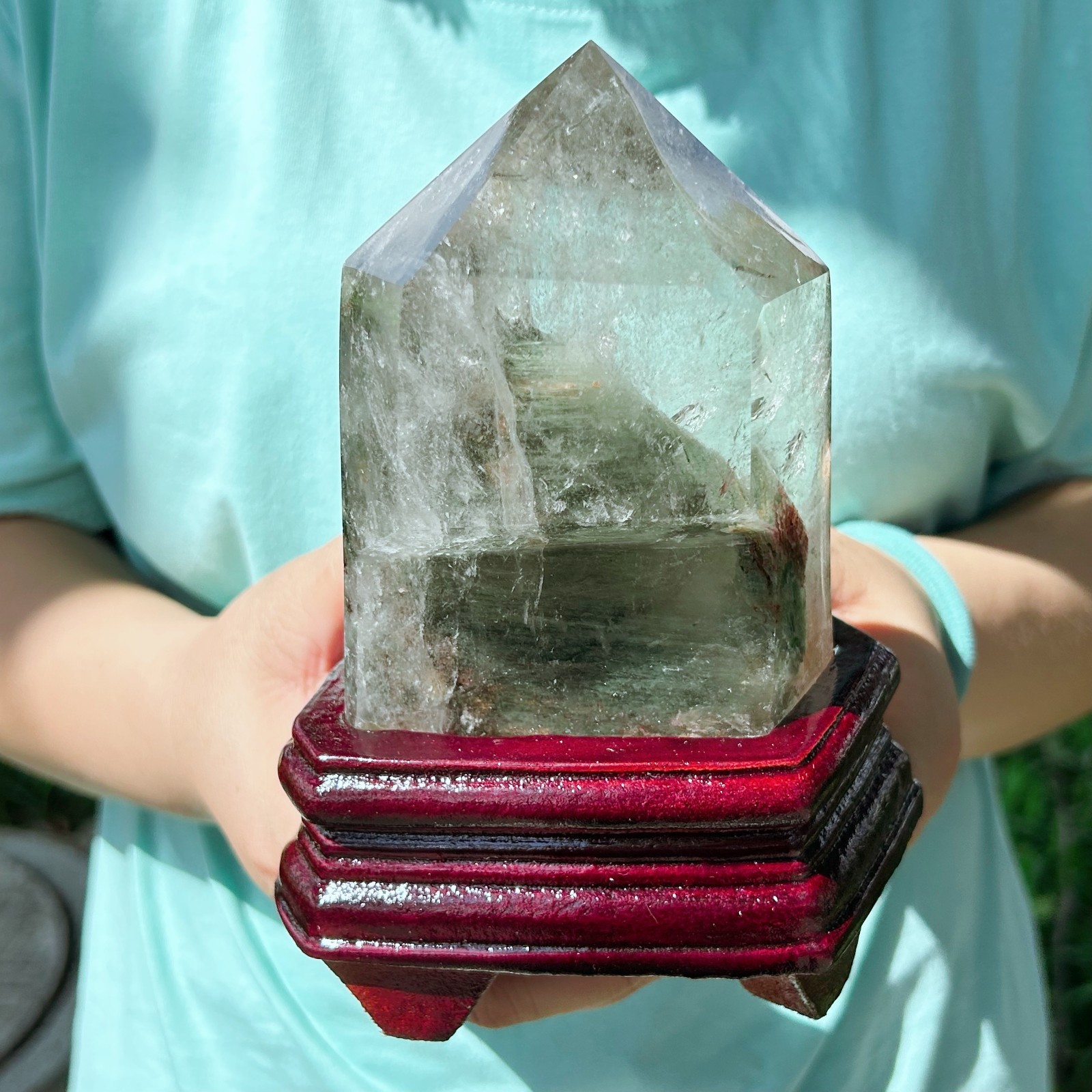 ALL 2.6LB Natural Phantom Ghost Quartz Obelisk Crystal Wand Point Healing G8064