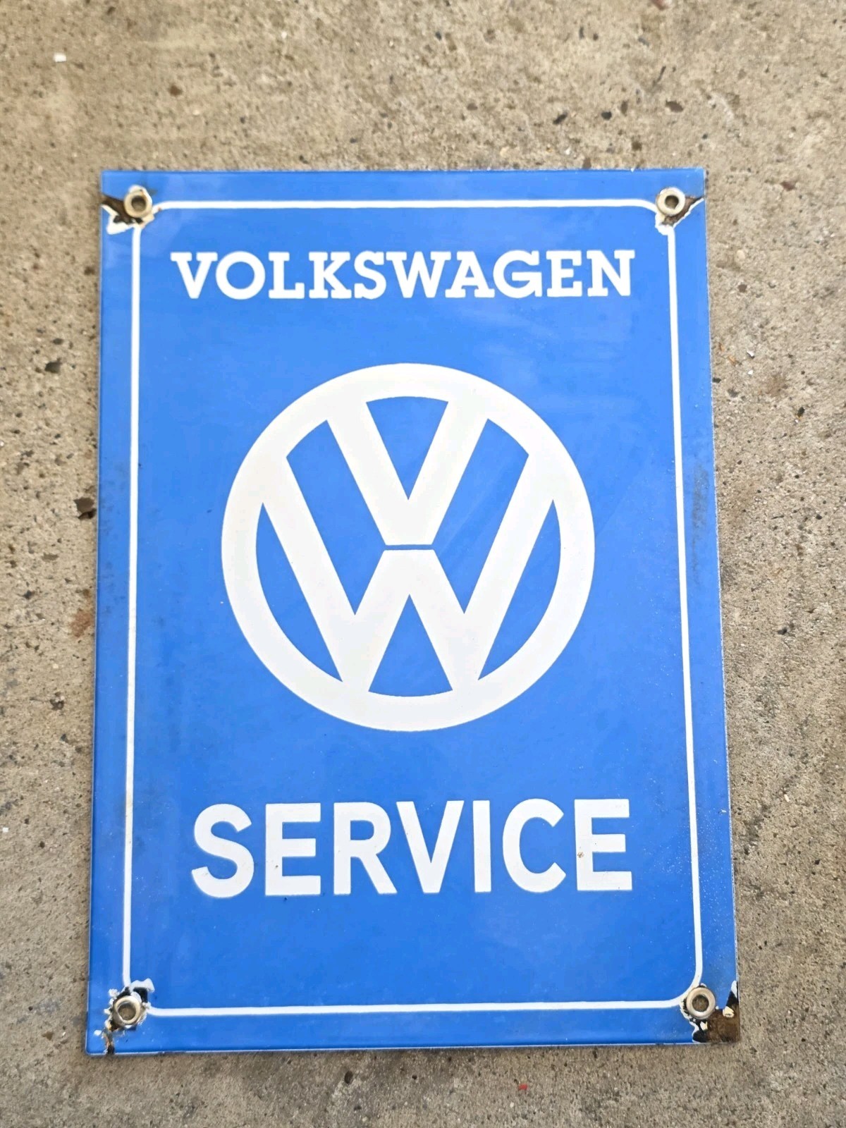 VINTAGE VW VOLKSWAGEN DEALERSHIP PORCELAIN SIGN CAR GAS OIL TRUCK  12\