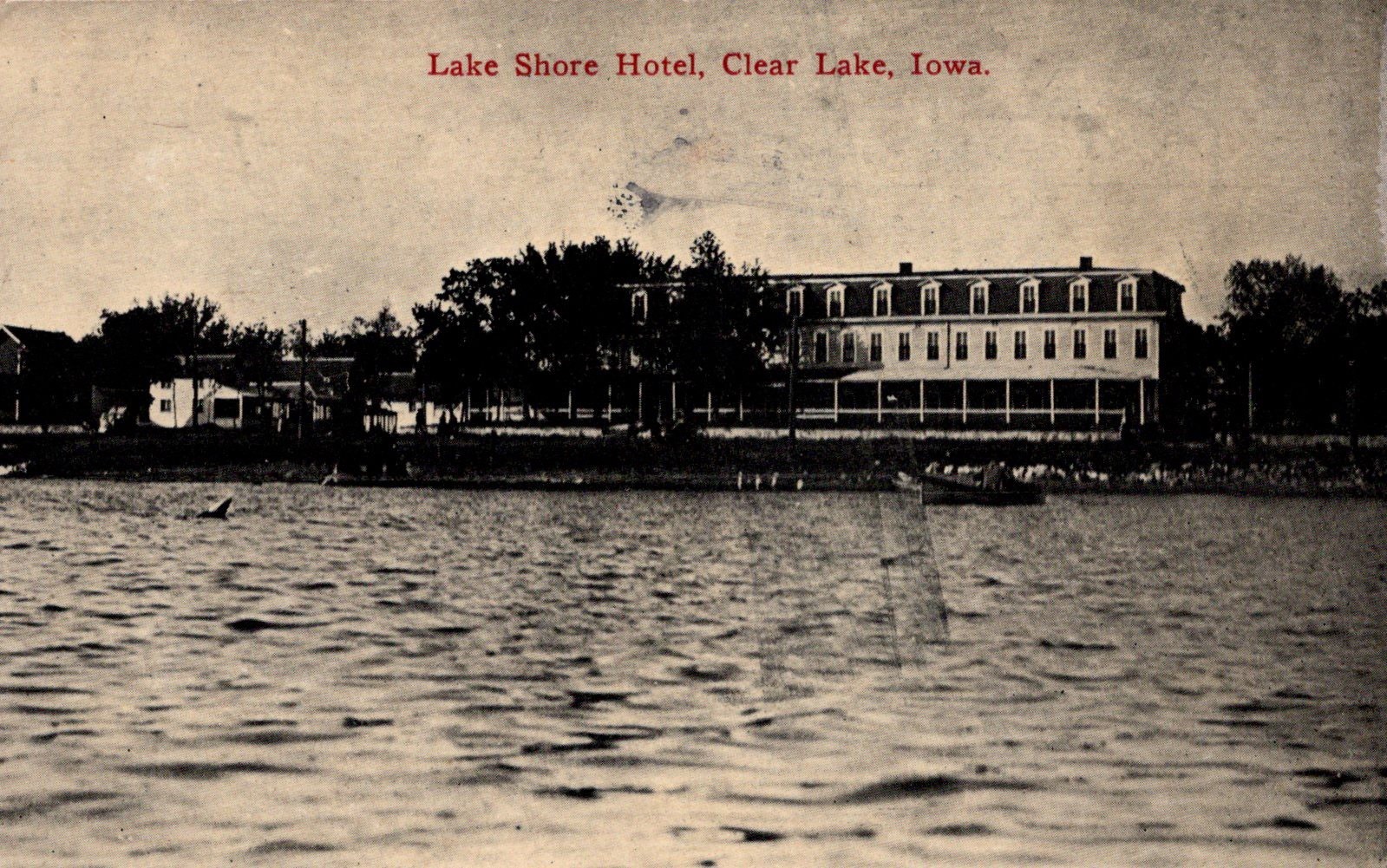 RPPC Lake Shore Hotel Clear Lake IA Postmarked 1911 Vintage Postcard 13717