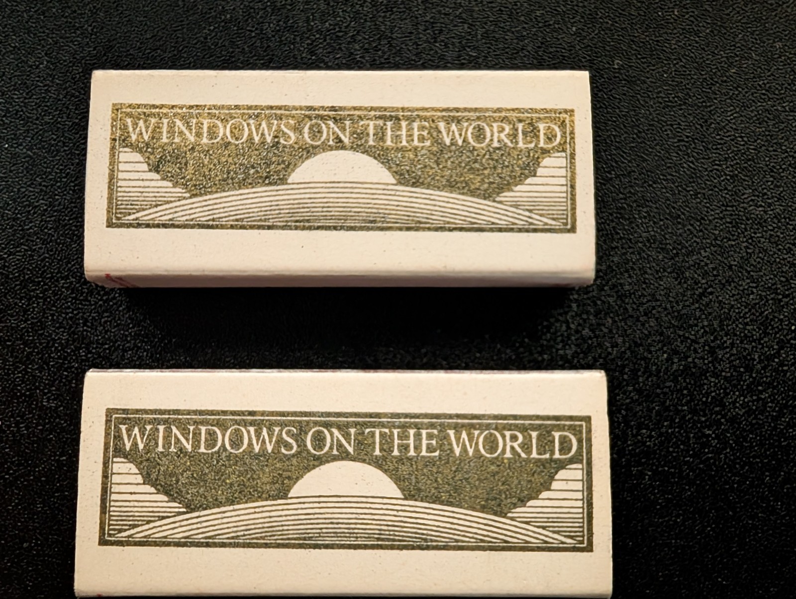 2 Vintage Windows on the World Matchboxes World Trade Center WTC 107th Floor NYC