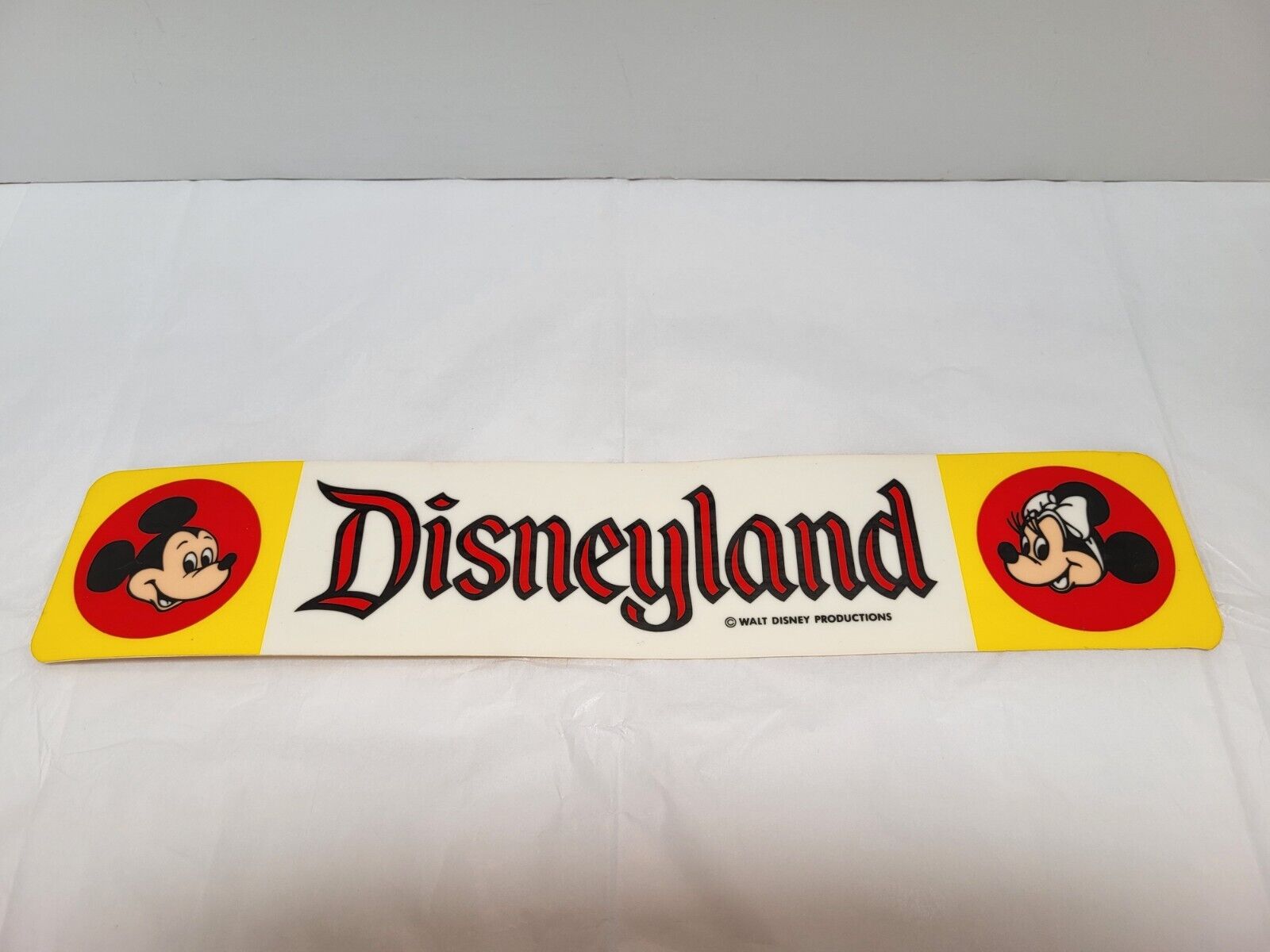 Vintage Walt Disney Products Mickey & Minnie Disneyland Bumper Sticker 1970\'s
